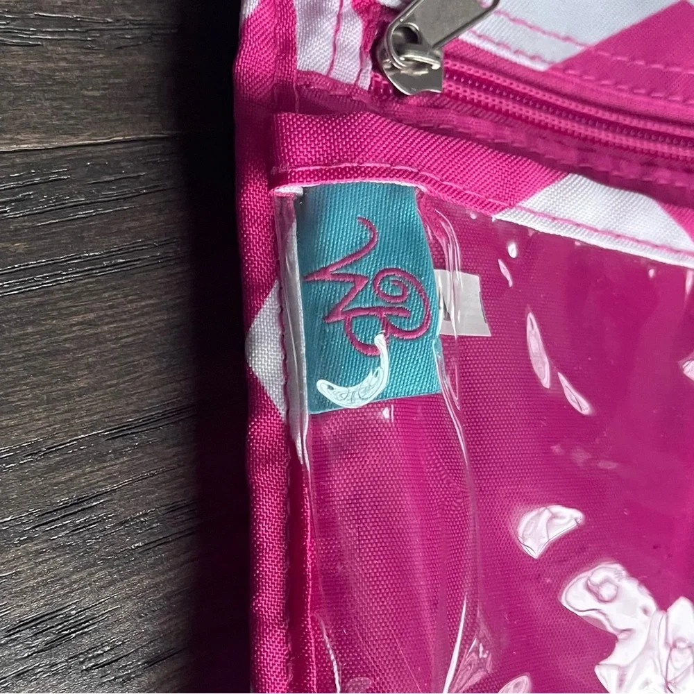 Pink Hanging Organizer with Clear Pockets